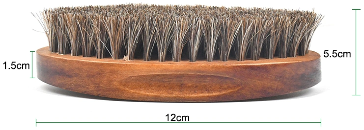 Wholesale OEM 100% Horse Hair Wooden Shoe Brush Oval Shape Shoe Brush for Cleaning