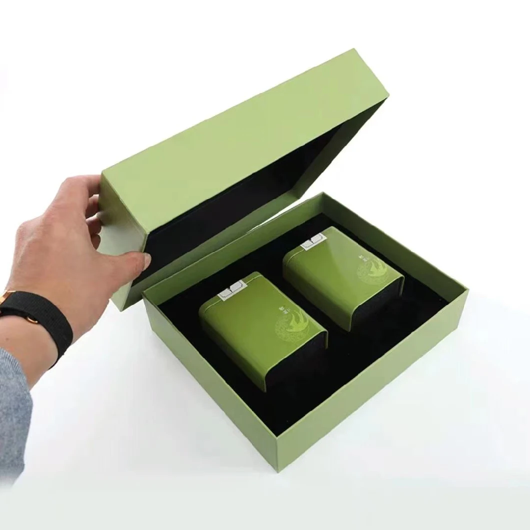 E-Corrugated Paper Coated Green/Black Special Paper Tea Packaging with Same Series Paper Bag