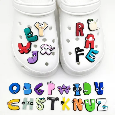 26 UNIDS Alfabeto Croc Charms Decoración de Zapatos Charms para Zuecos Sandalias, Accesorios de Zapatos para Niños Niños Niñas Regalos de Fiesta