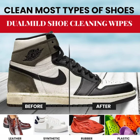 Prepárese para las toallitas húmedas de limpieza de zapatos de cuero y zapatillas de deporte 12PCS