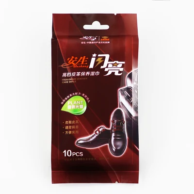 Toallitas húmedas de zapatos de limpieza Shinny de cera de planta Popular de fábrica de China