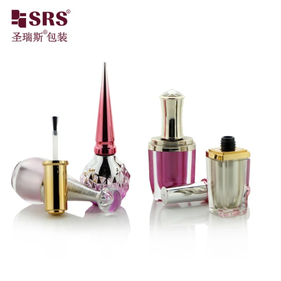 Botella de vidrio de esmalte de uñas de alta calidad 8ml Square Make up Series Empaquetado cosmético