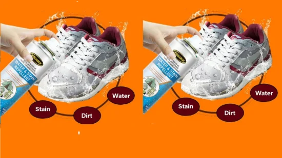 Impermeabilizante de etiquetas personalizadas Ses Chaussures Spray repelente al agua y las manchas para zapatillas